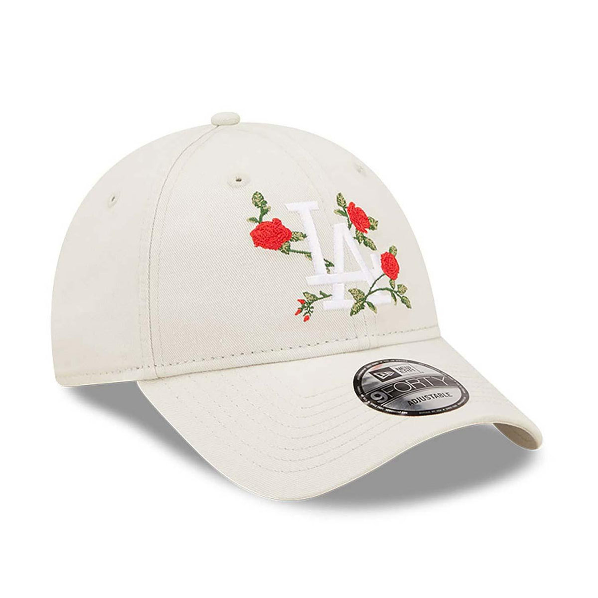 New Era LA Dodgers Flower Stone 9FORTY Adjustable Cap - Cream - No Generation