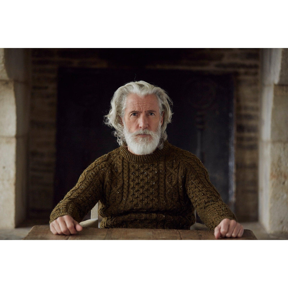 PEREGRINE Hudson Aran Jumper - Khaki - No Generation
