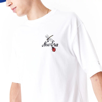 New Era - Floral Graphic White Oversized T-Shirt