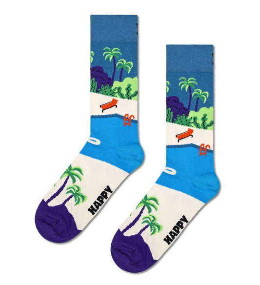 Happy Socks Light Blue Pool Side Sock