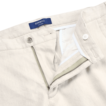 Sunwill Casual Linnebyxor Modern Fit - Light Pearl