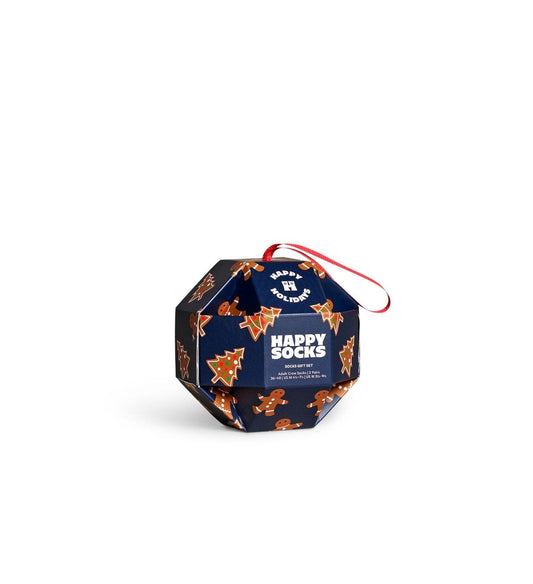 1-pack strumpor i form av en blå julgranskula från Happy socks