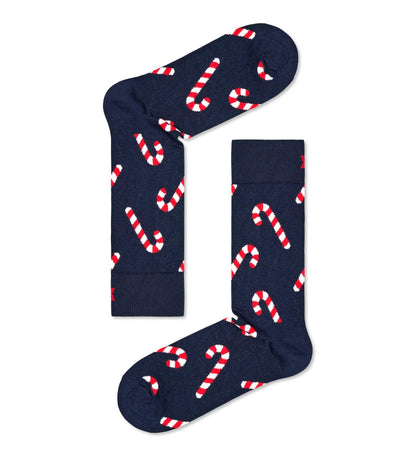 Mörkblå strumpor med peppargrisstänger från Happy Socks
