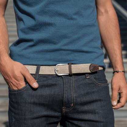 Billybelt Elastiskt Flätat Bälte - Beige - No Generation