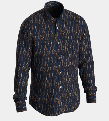 Dahlin Cobal Skjorta - Navy Beer - No Generation