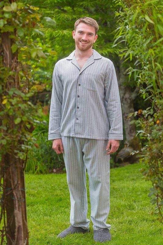 Lee Valley Pyjamas Flannel Set - Blue Stripe - No Generation