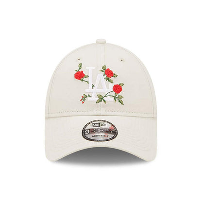 New Era LA Dodgers Flower Stone 9FORTY Adjustable Cap - Cream - No Generation