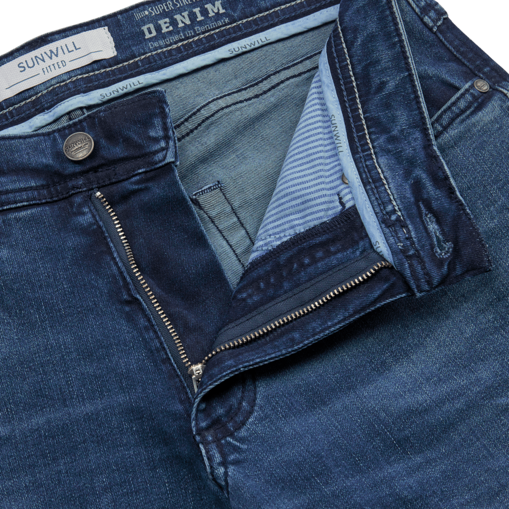 SUNWILL Jeans Super Stretch Fitted Fit - Medium Blue - No Generation